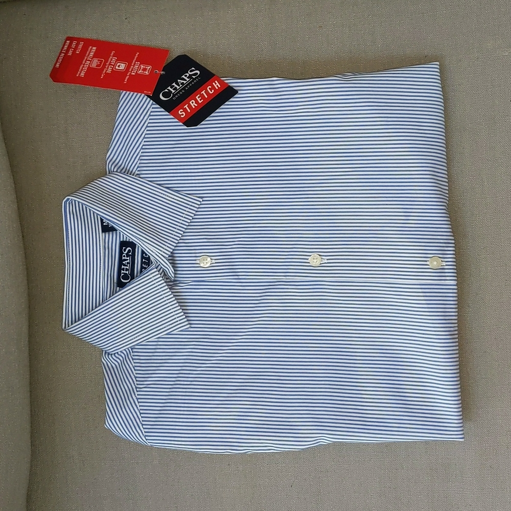 NWT Boys  Chaps Long Sleeve Button Down Shirt M 10/12